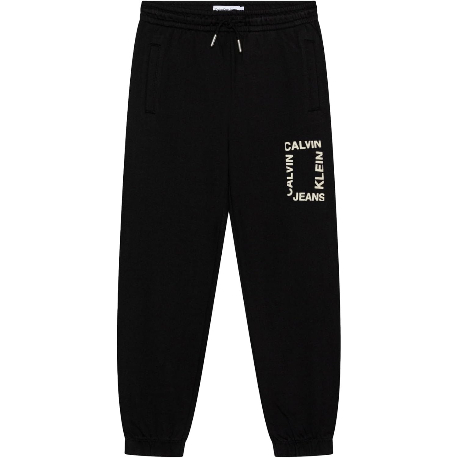 Leggings CALVIN KLEIN Bambino MINI HERO FLOCK LOGO PANTS Nero