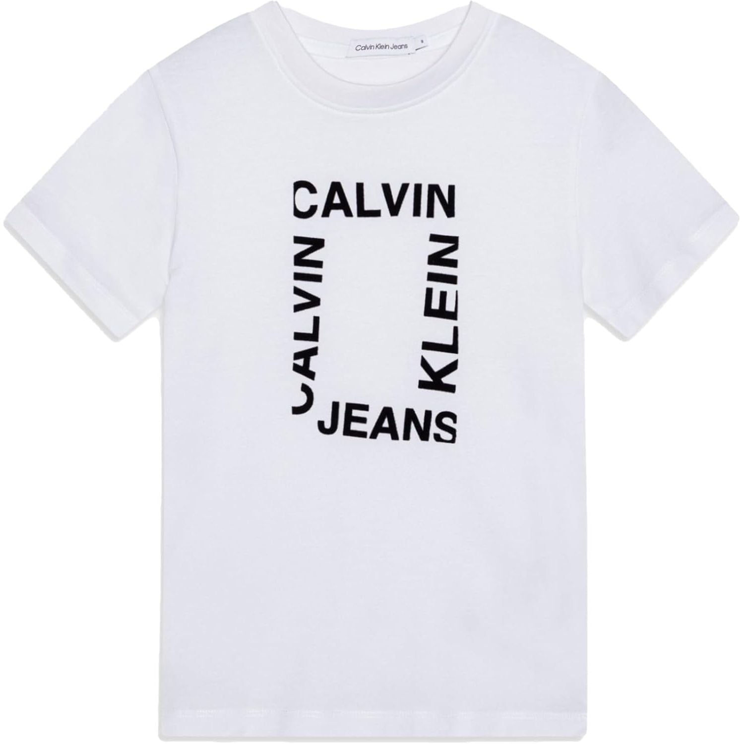 T-shirt CALVIN KLEIN Bambino MAXI HERO FLOCK LOGO Bianco