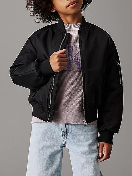 Giubbotto Calvin Klein Bambino Padded Boxy Bomber Nero Calvin Klein  Angolo dello Sport