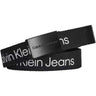 Cinta CALVIN KLEIN Bambino CANVAS LOGO METALLIC BUCKLE BE Nero