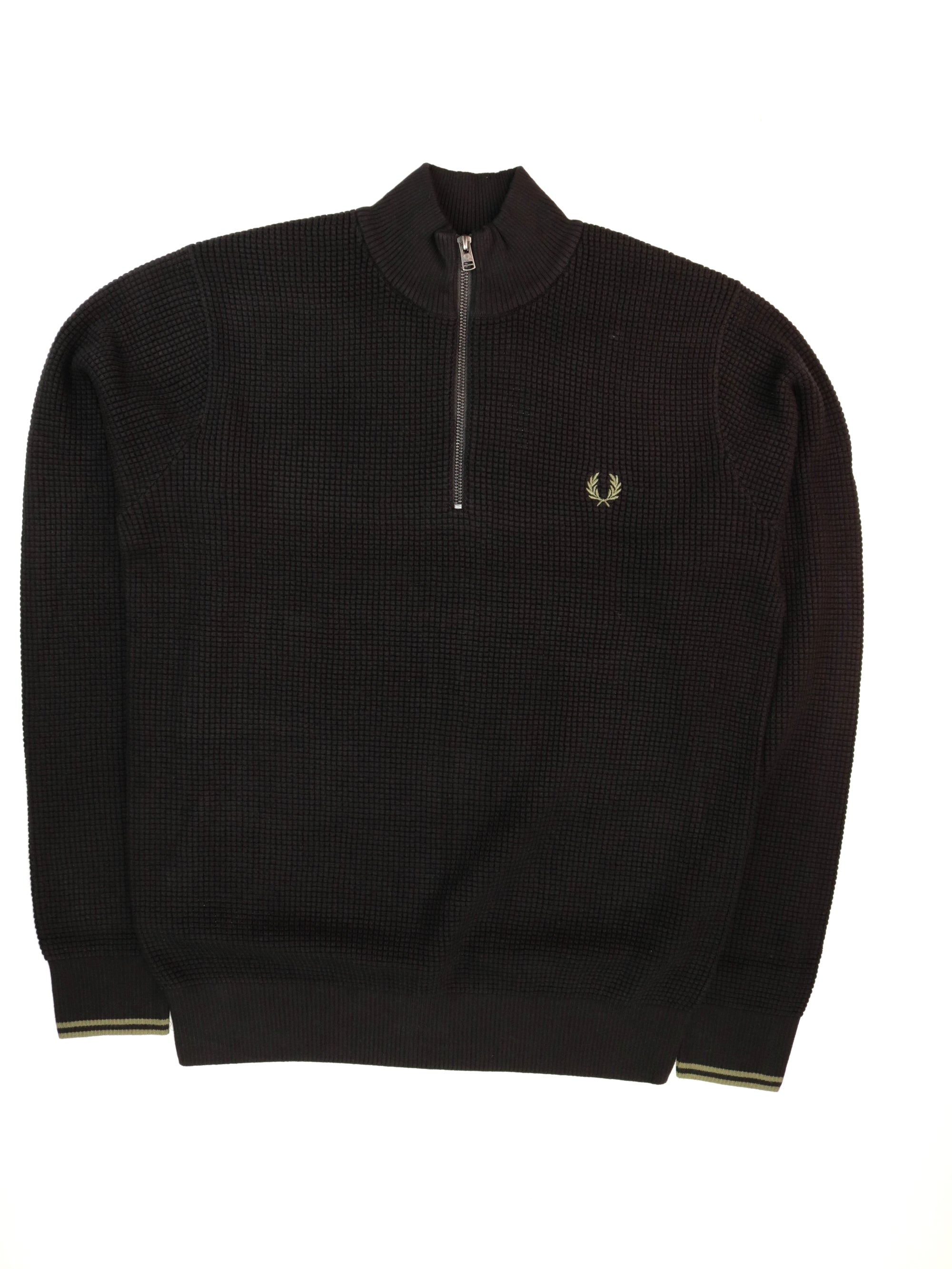 Pullover FRED PERRY Uomo WAFFLE Nero