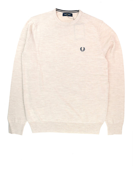Pullover Fred Perry Uomo Classic Crew Avorio Fred Perry  Angolo dello Sport