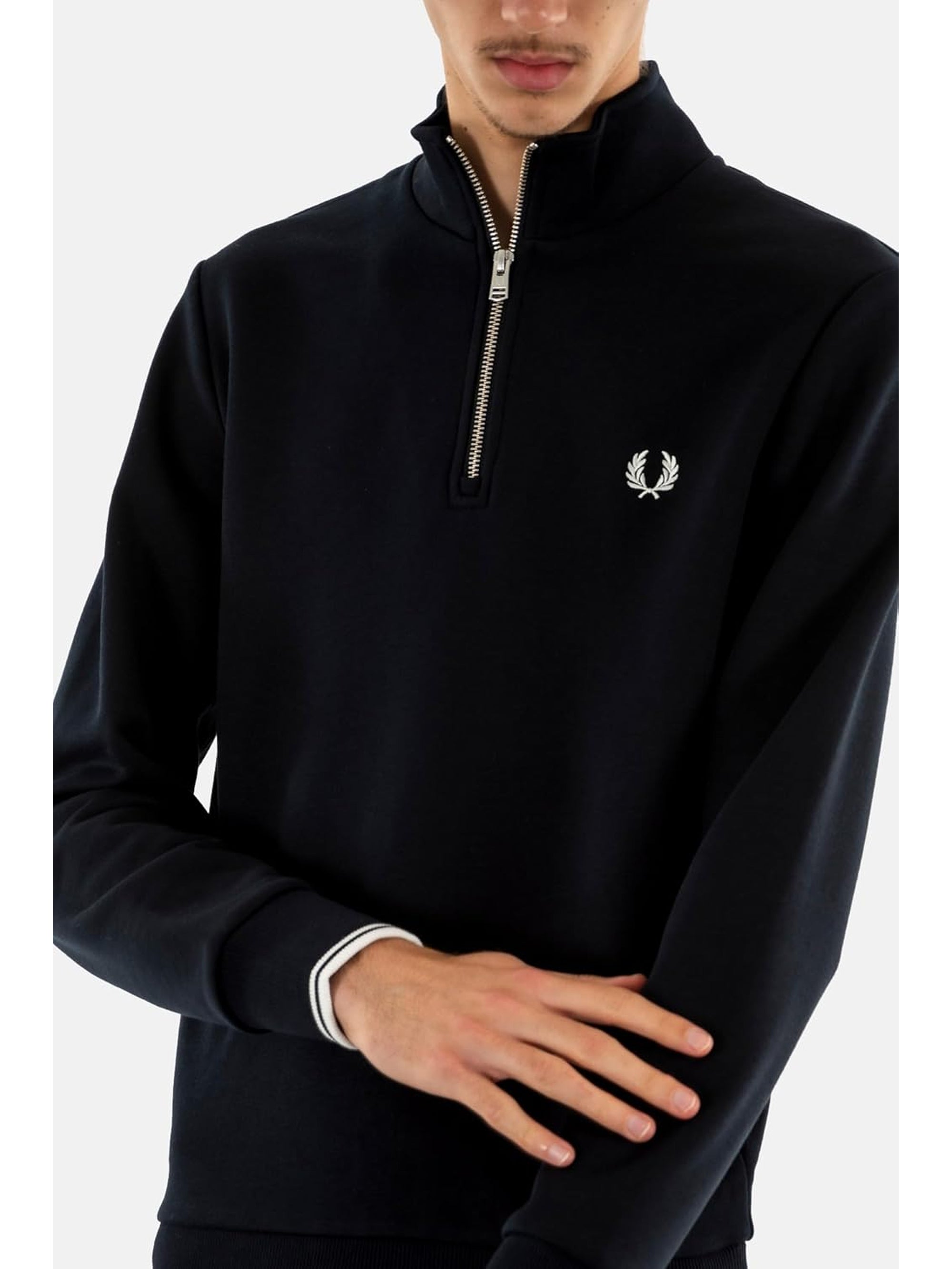 Felpa FRED PERRY Uomo HALF ZIP Navy