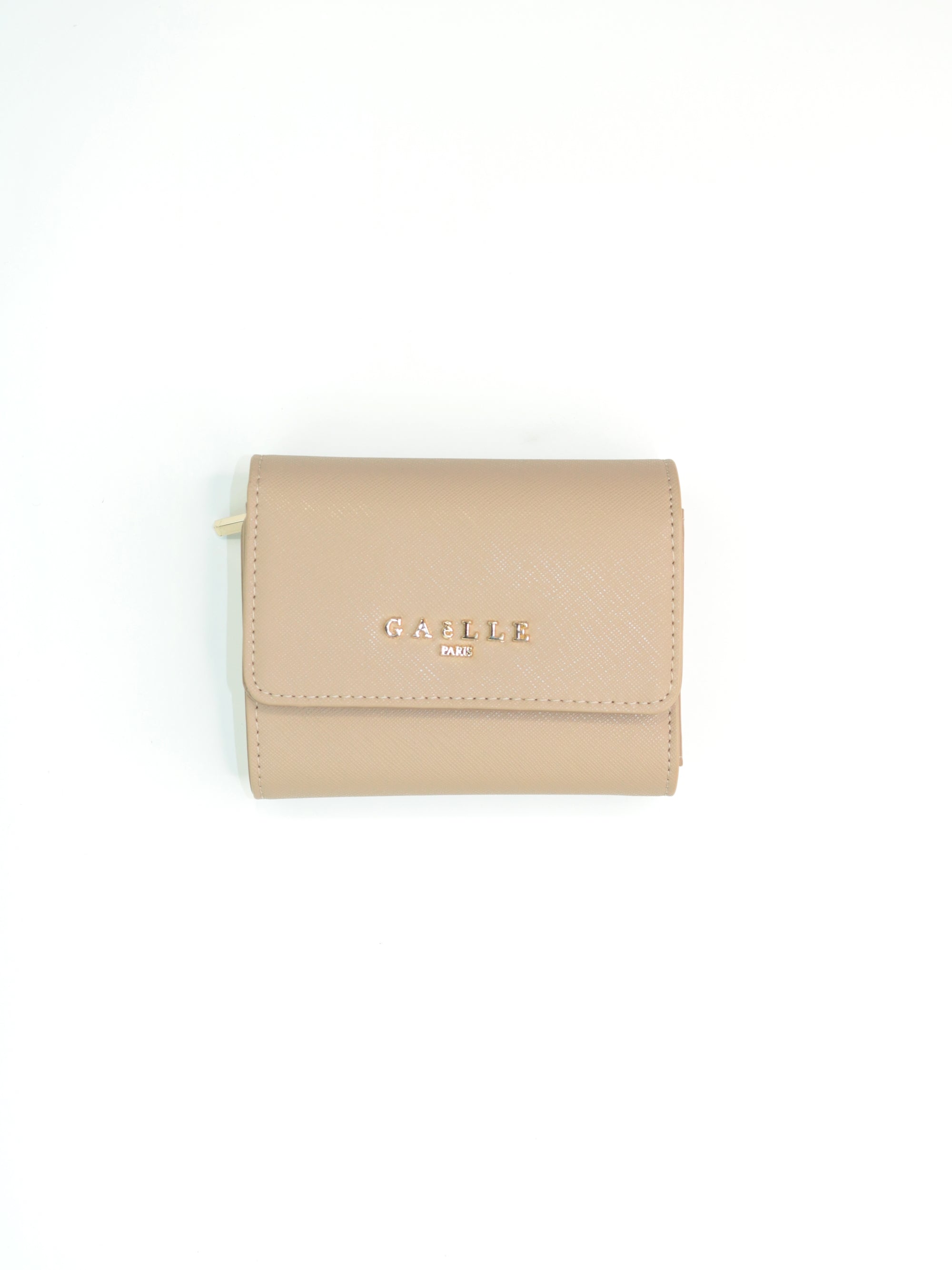 Portafoglio GAELLE Donna CARD HOLDER IN ECOPELLE SAFFIANO E LOGO IN METALLO Beige