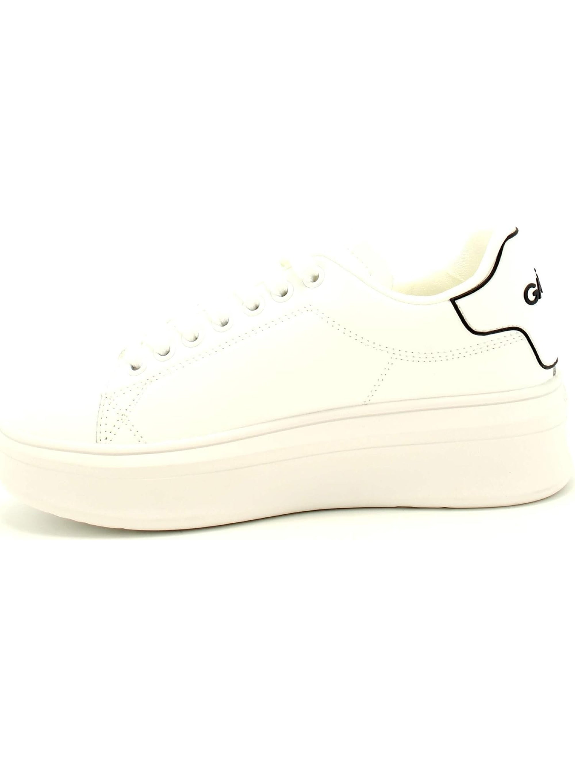 Sneakers GAELLE Donna ADDICT IN ACTION LEATHER CON TALLONE IN GOMMA Bianco