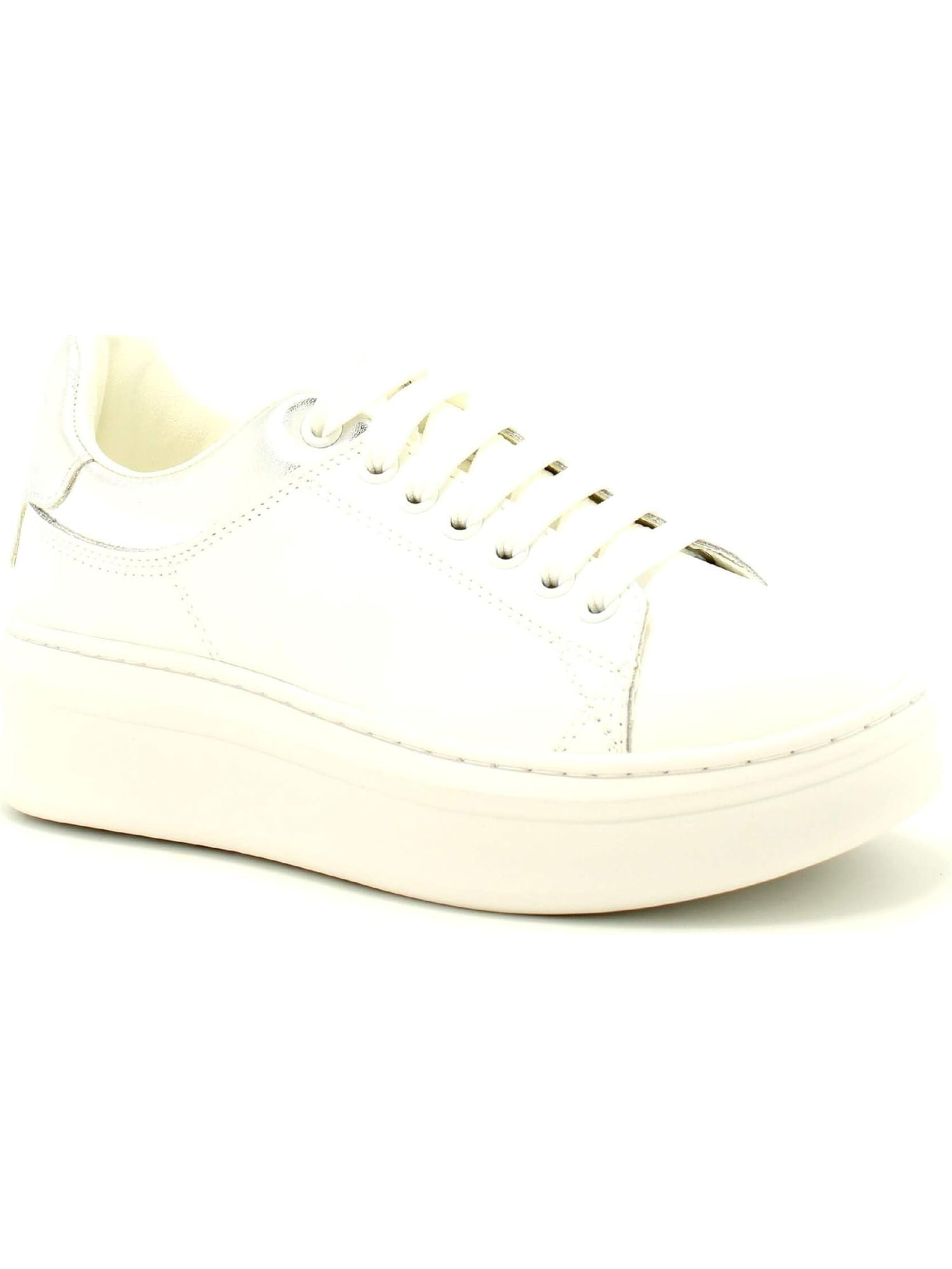 Sneakers GAELLE Donna ADDICT IN ACTION LEATHER CON INSERTI IN LAMINATO Argento