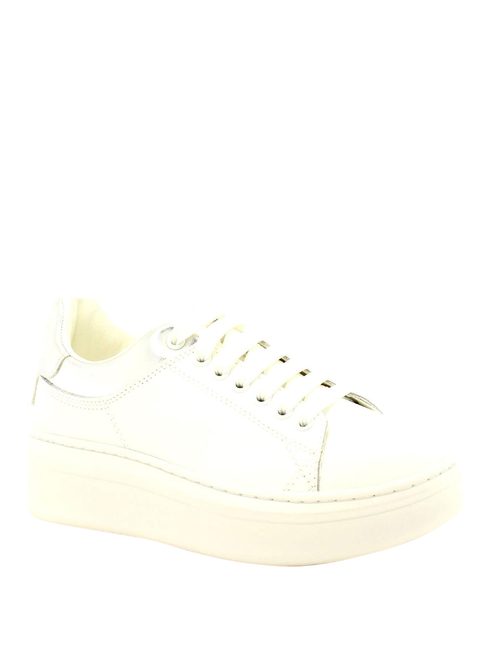 Sneakers Gaelle Donna Addict In Action Leather Con Inserti In Laminato Argento