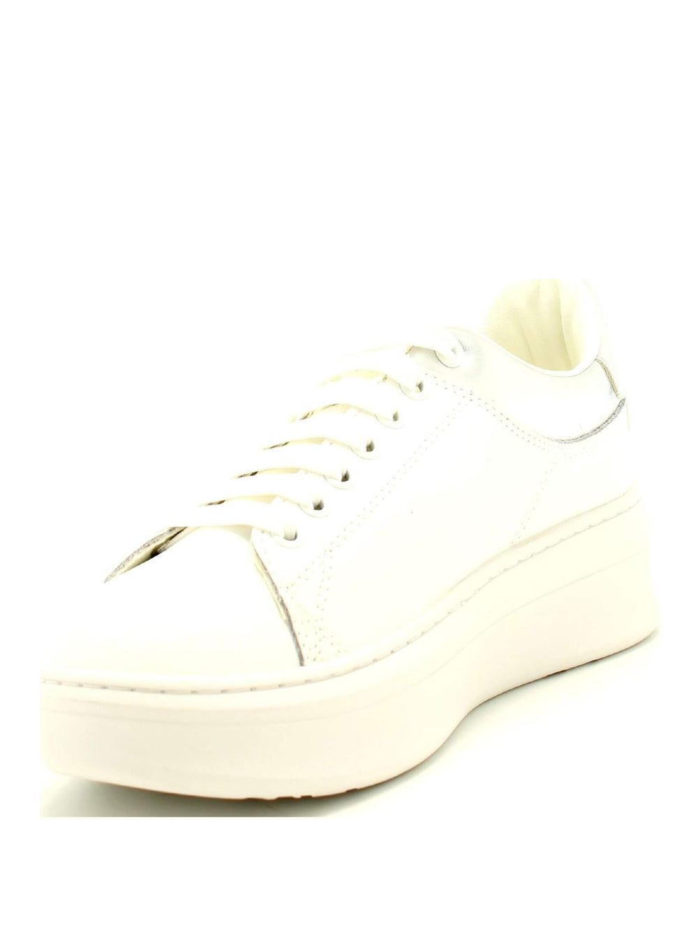 Sneakers Gaelle Donna Addict In Action Leather Con Inserti In Laminato Argento