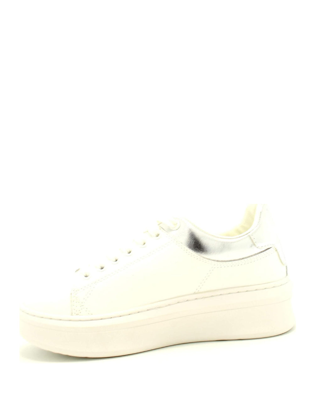 Sneakers Gaelle Donna Addict In Action Leather Con Inserti In Laminato Argento