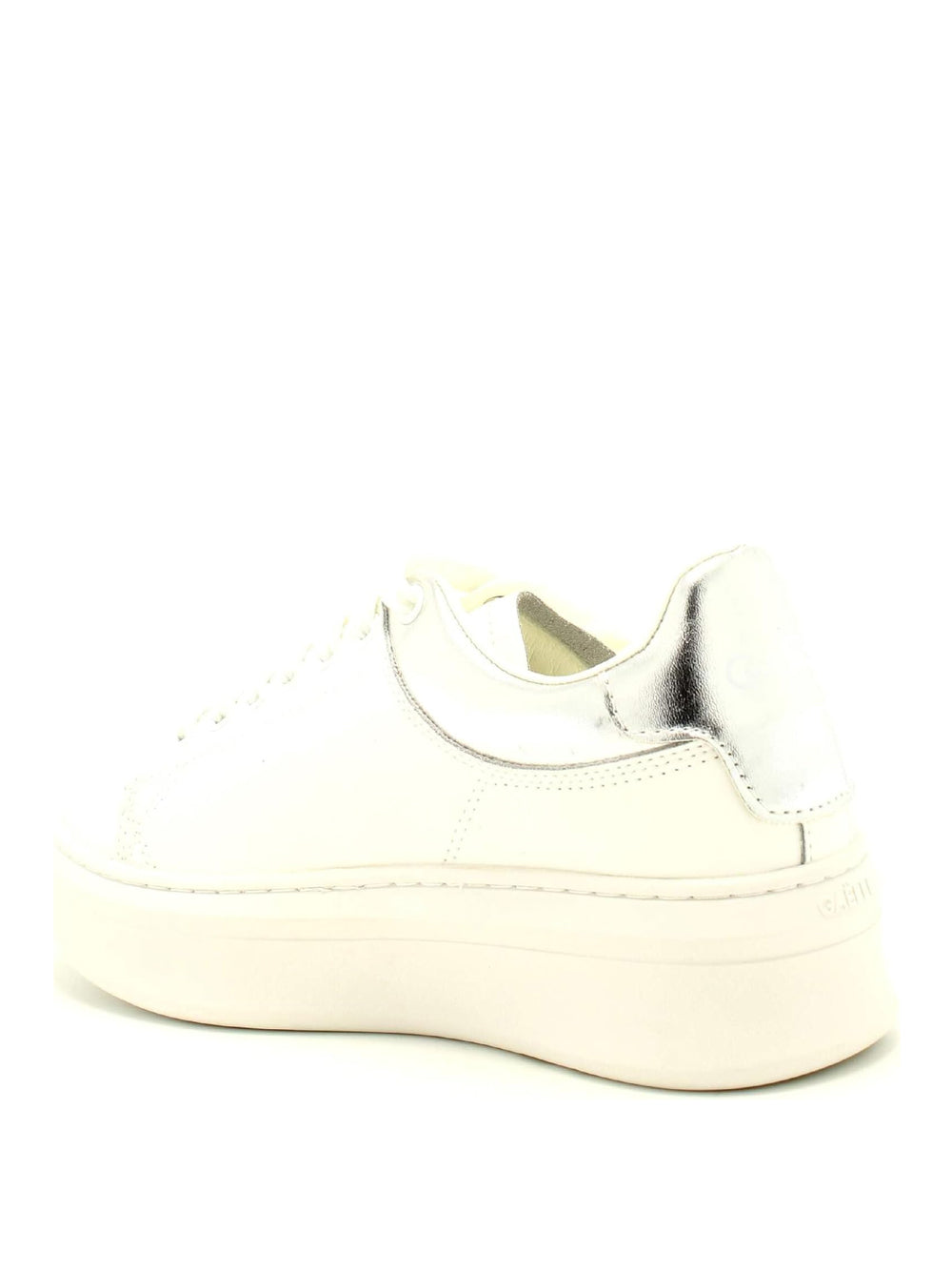 Sneakers Gaelle Donna Addict In Action Leather Con Inserti In Laminato Argento