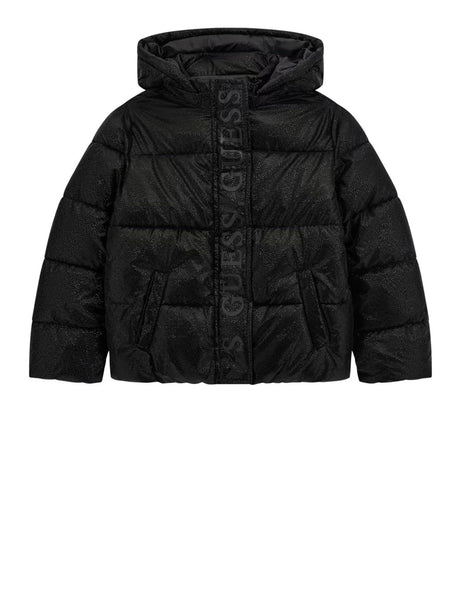 Giubbotto Guess Jr Bambina Hooded Nero Guess  Angolo dello Sport