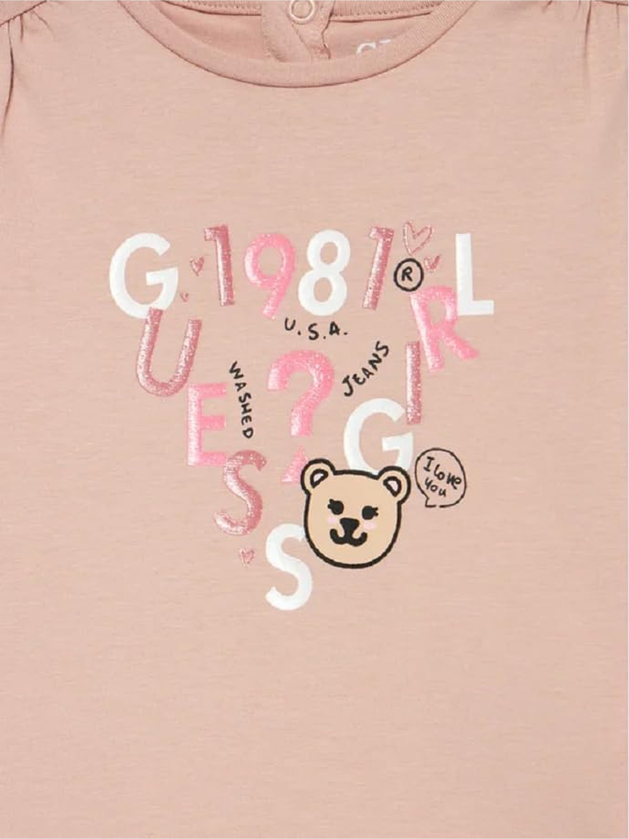 T-shirt GUESS JR Bambina LS Rosa