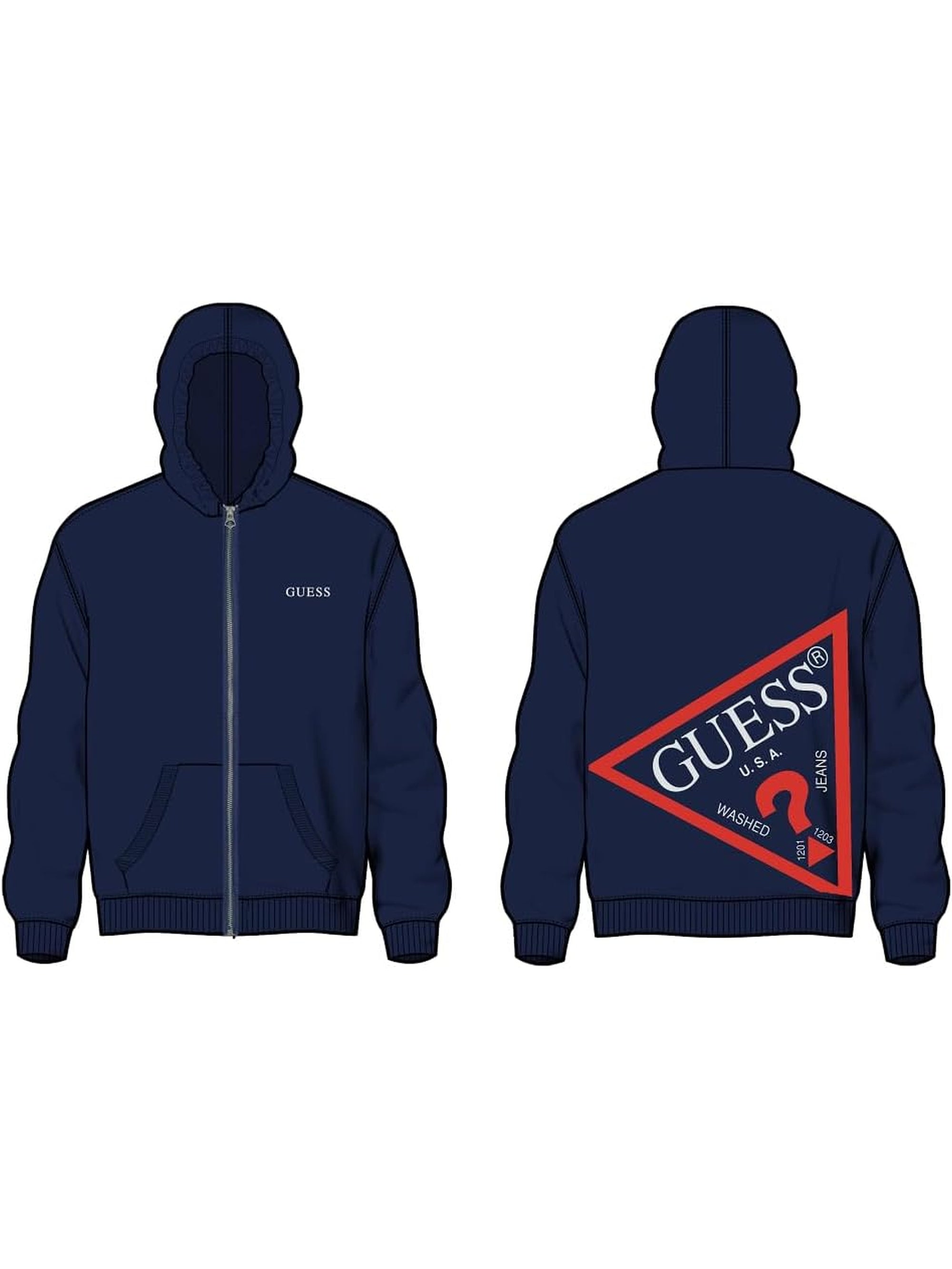 Felpa GUESS JR Bambino ZIP UP Blu