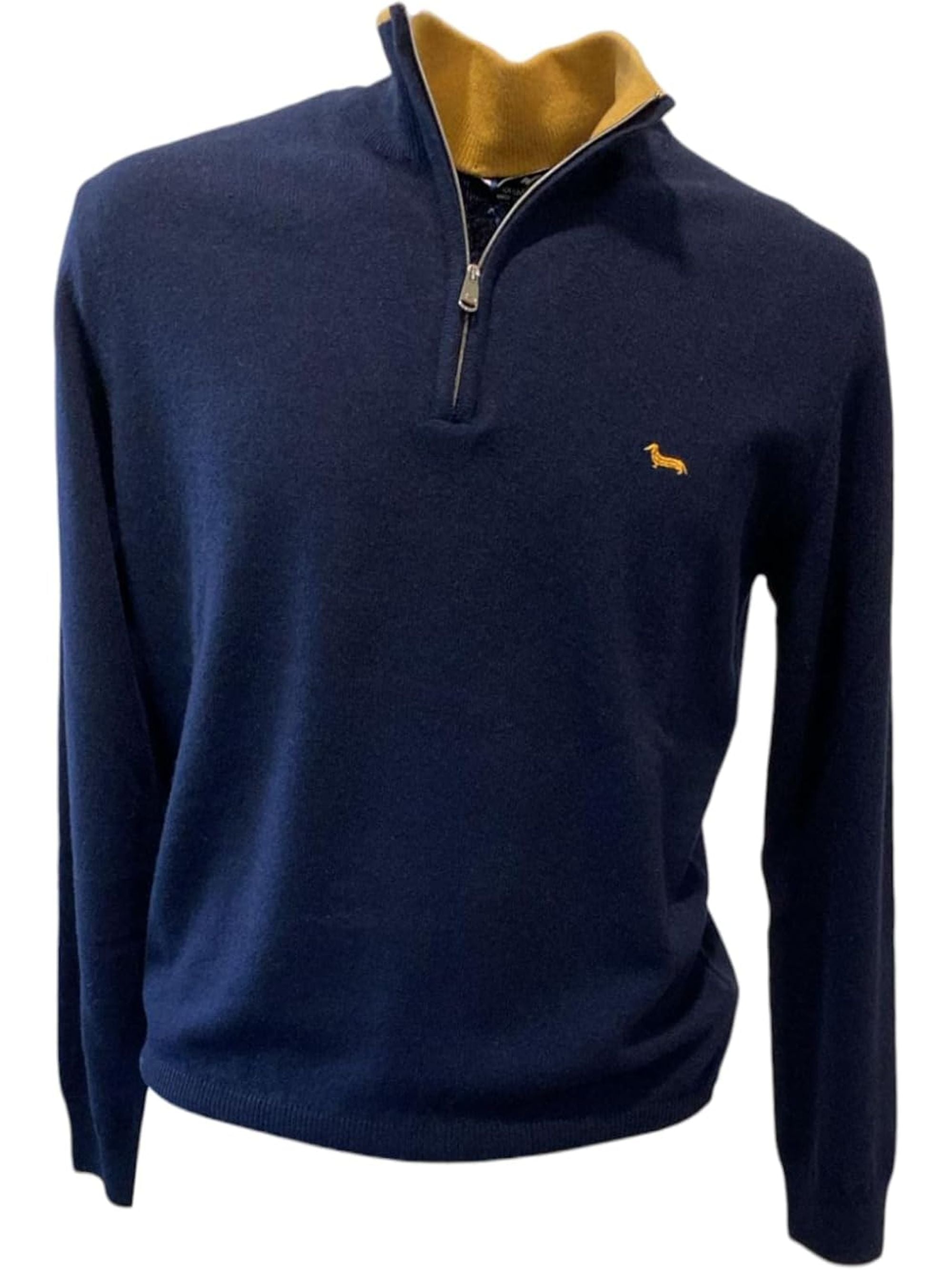 Pullover HARMONT&BLAINE Uomo HALF ZIP BASIC Blu