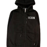 Felpa ICON Uomo C/CAPPUCCIO C/ZIP Nero