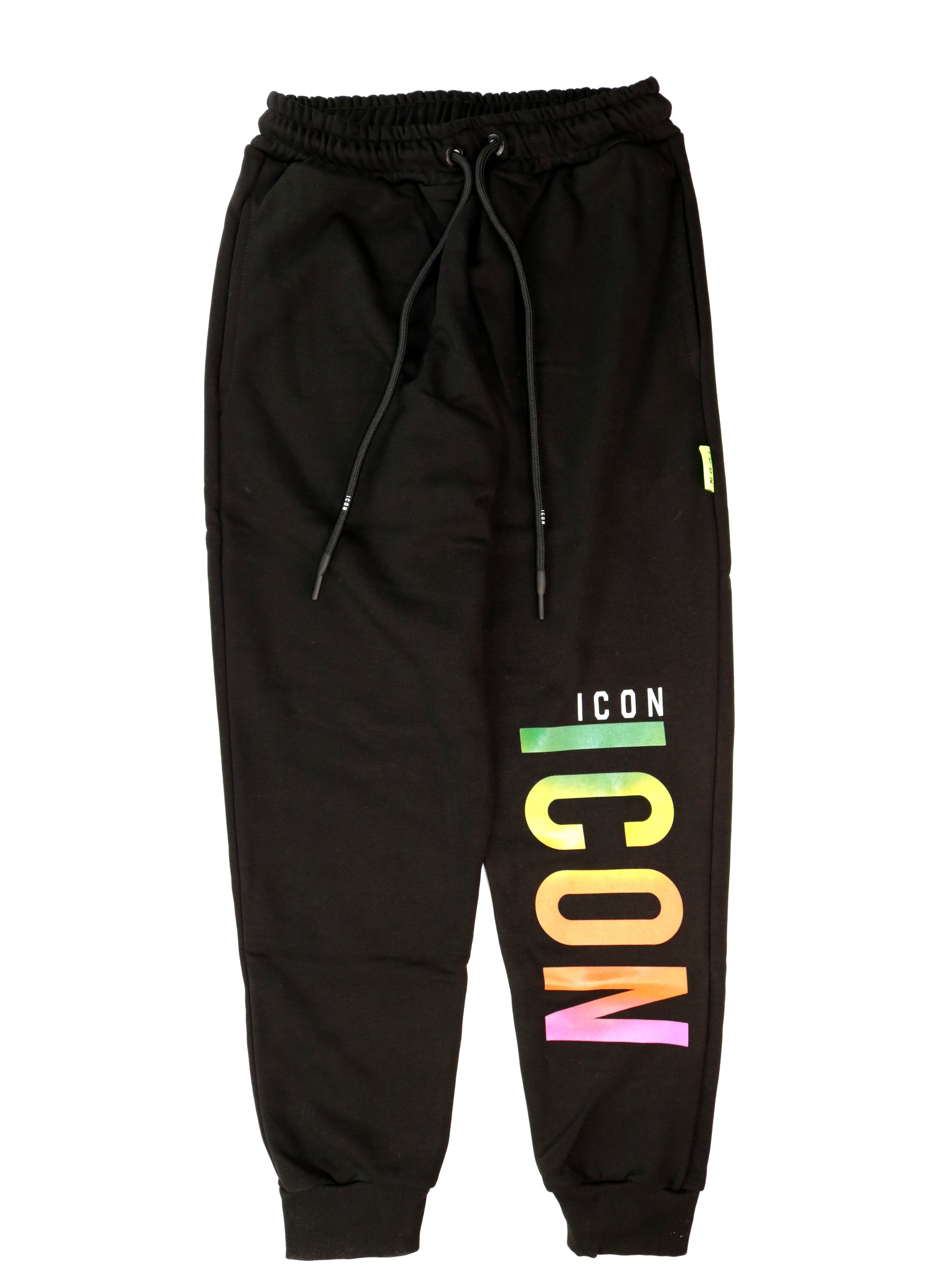 Pantalone Felpa ICON Uomo C/LOGO SU GAMBA Nero