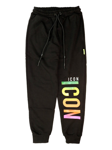 Pantalone Felpa Icon Uomo C/logo Su Gamba Nero Icon  Angolo dello Sport