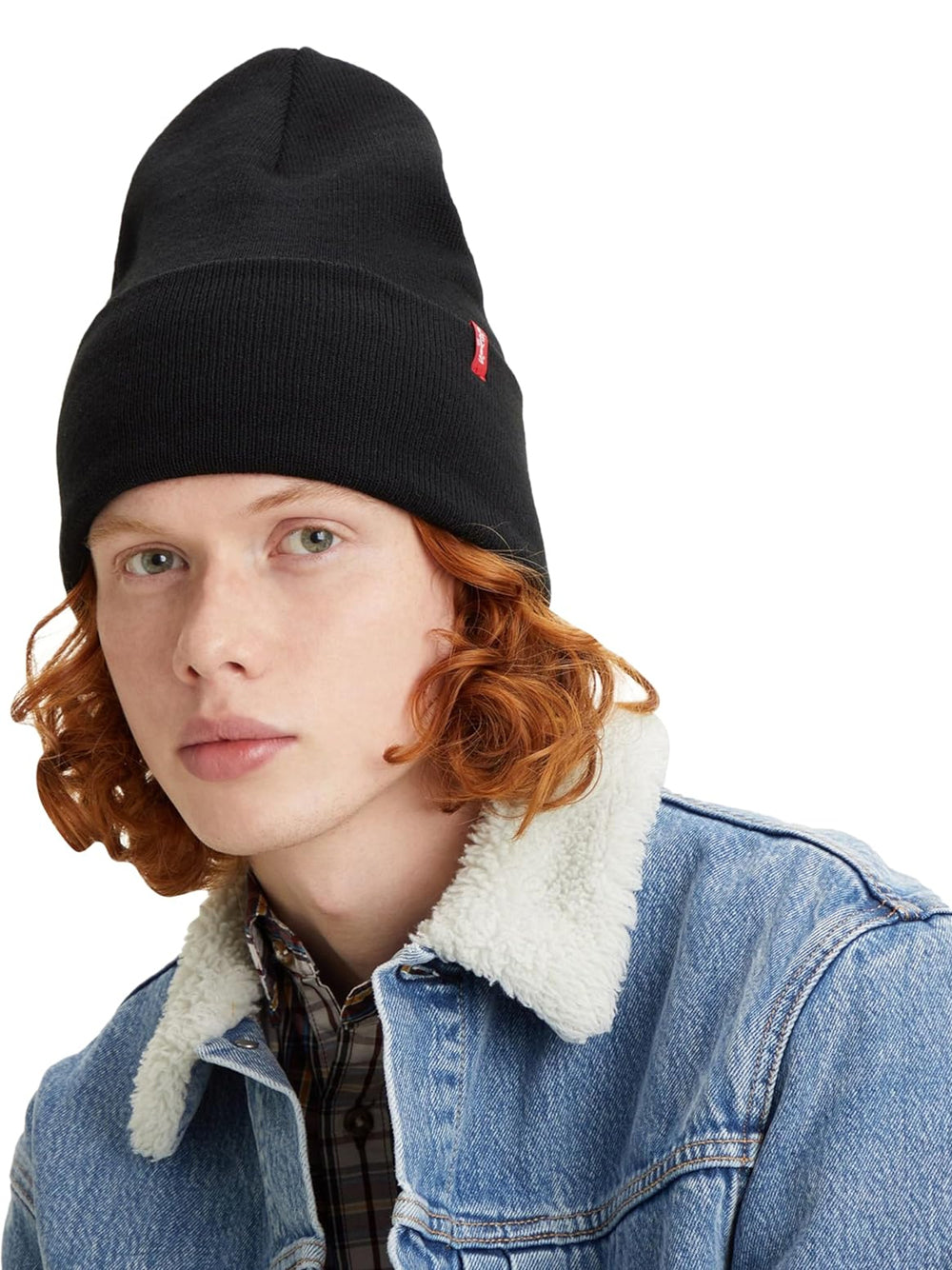 Cappello Levisacc Unisex Slouchy Red Tab Beanie Nero