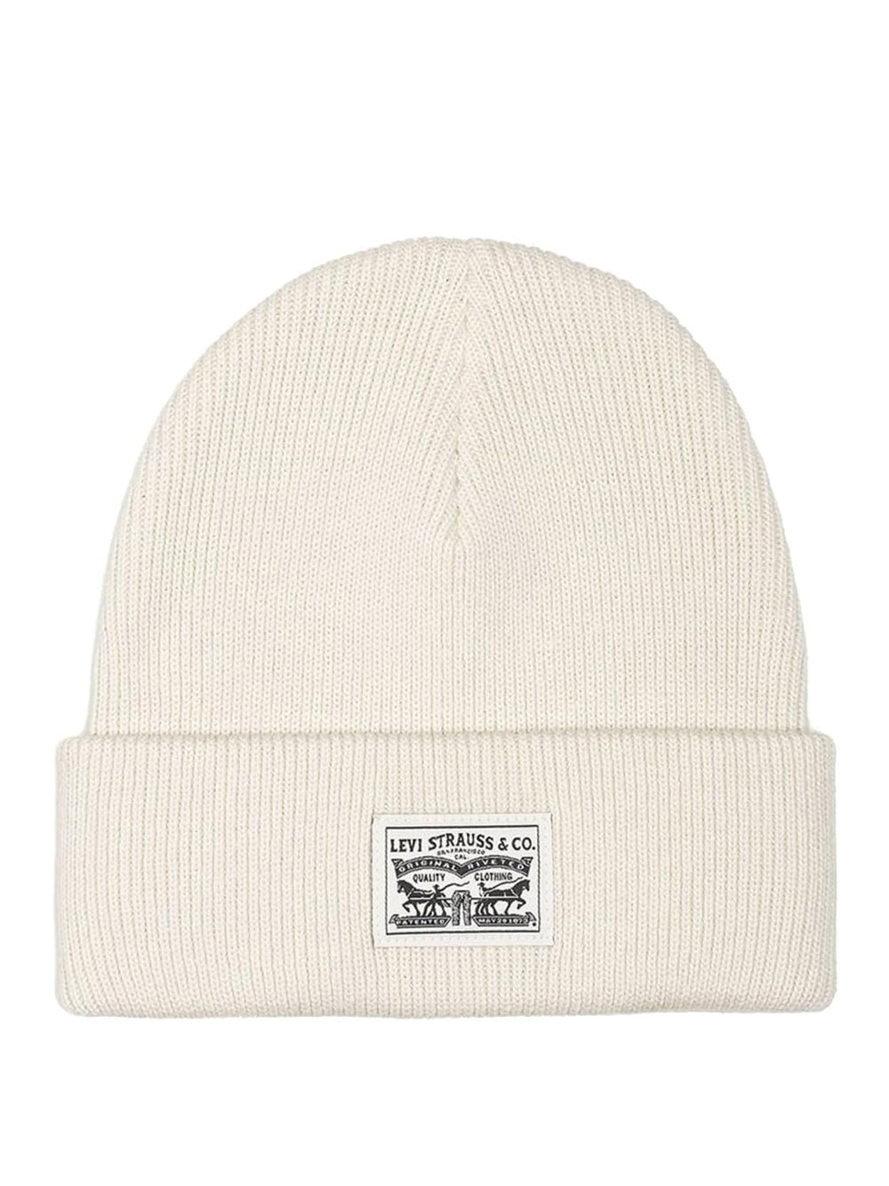 Cappello Levisacc Unisex Women's Backpatch Beanie Avorio