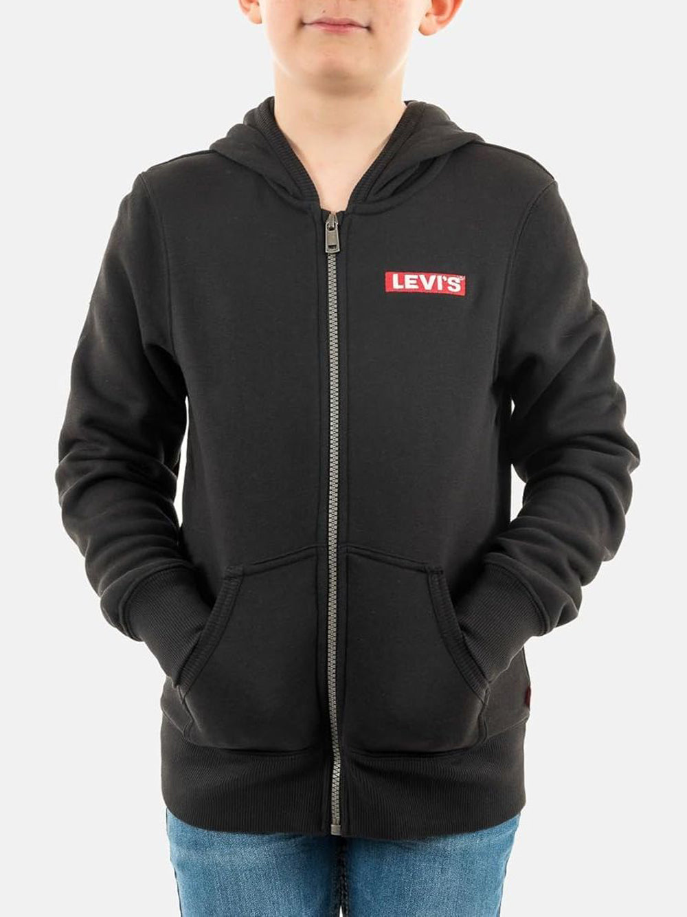 Felpa Levis Bambino Boxtab Full Zip Nero Levi's  Angolo dello Sport