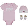 Completo LEVIS Bambino LHN BATWING ONESIE HAT BOOTIE Rosa