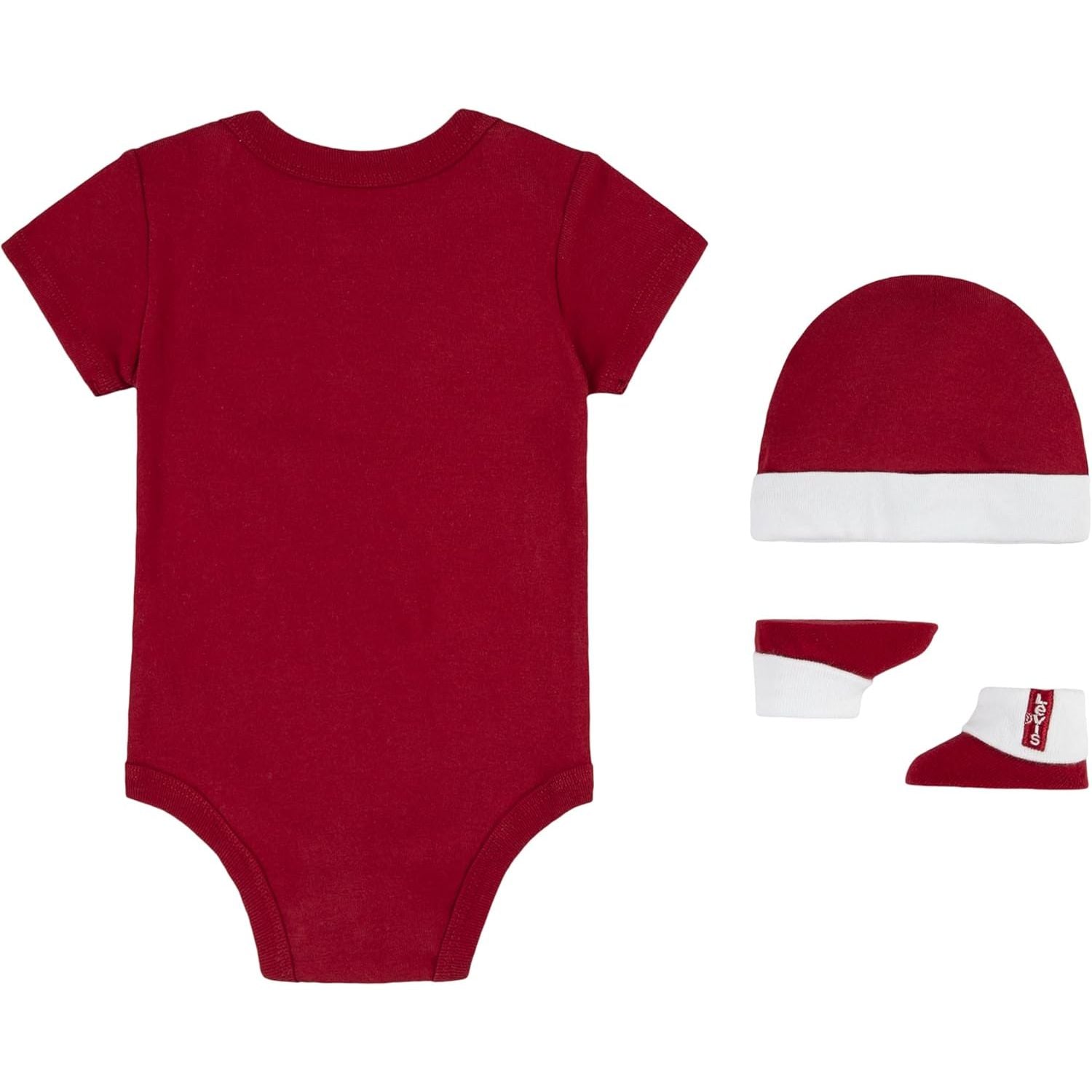 Completo LEVIS Bambino LHN BATWING ONESIE HAT BOOTIE Rosso