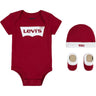 Completo LEVIS Bambino LHN BATWING ONESIE HAT BOOTIE Rosso