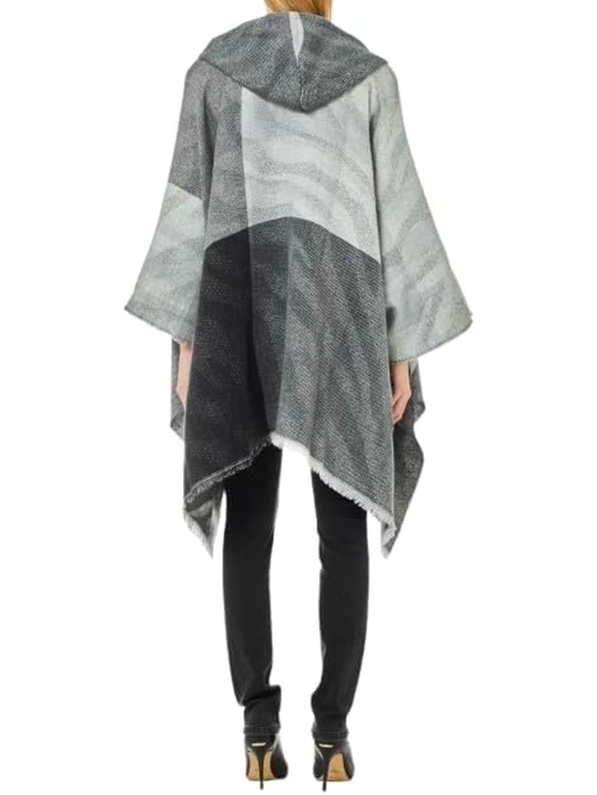 Poncho LIU JO Donna CHECK ANIMALIER Grigio