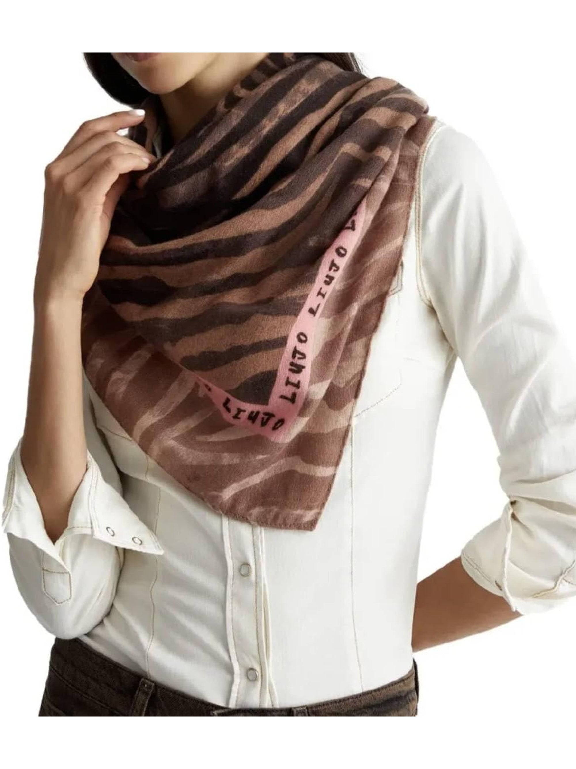 Foulard LIU JO Donna PITONE 120X120 Marrone