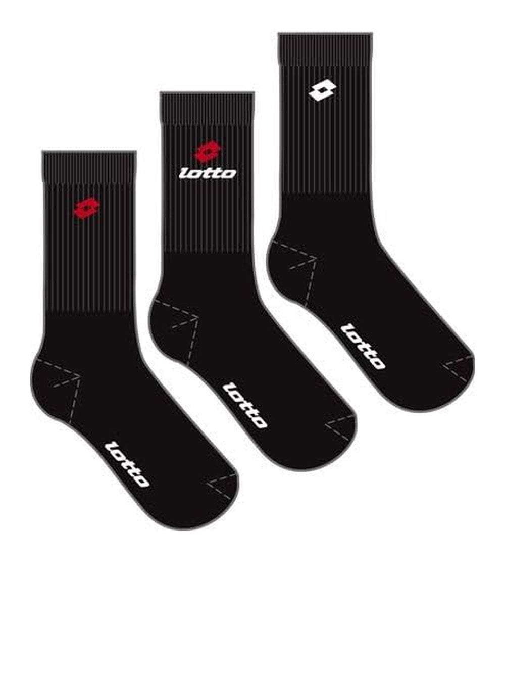 Calze Sportive Lotto Unisex Quarter Pk3 Nero