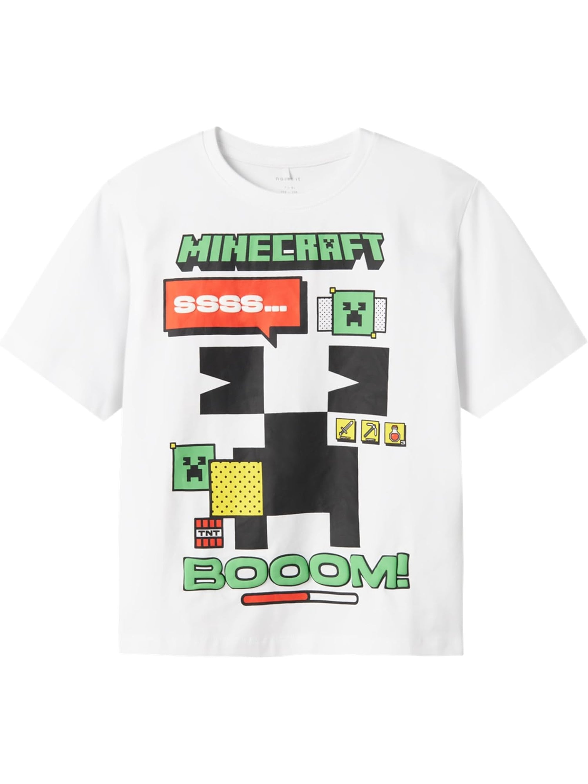 T-shirt NAME IT Bambino SANTI MINECRAFT Bianco