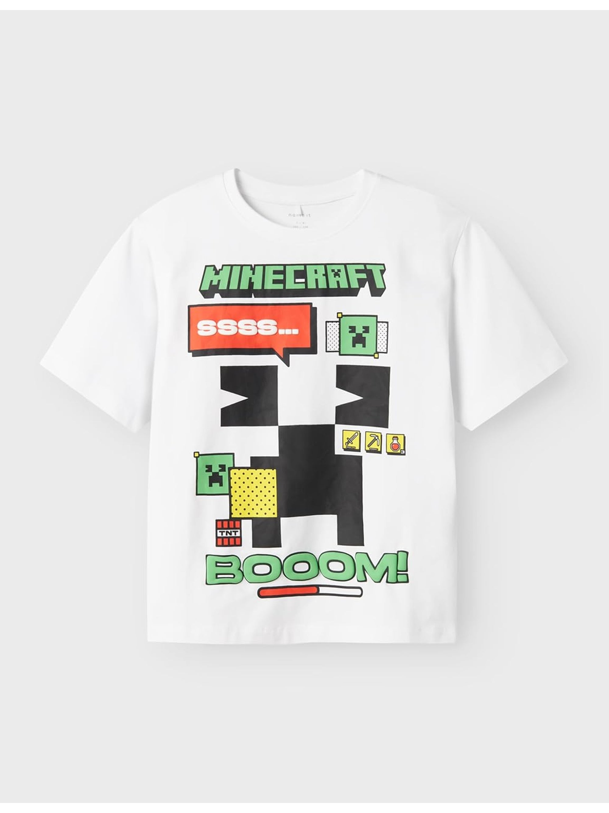 T-shirt NAME IT Bambino SANTI MINECRAFT Bianco