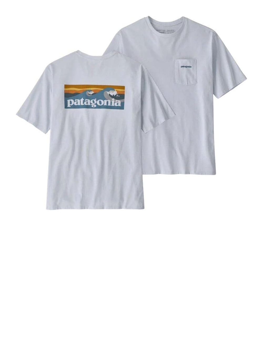 T-Shirt Patagonia Uomo Boardshort Logo Pocket ResponsibilI-Tee Bianco Patagonia  Angolo dello Sport