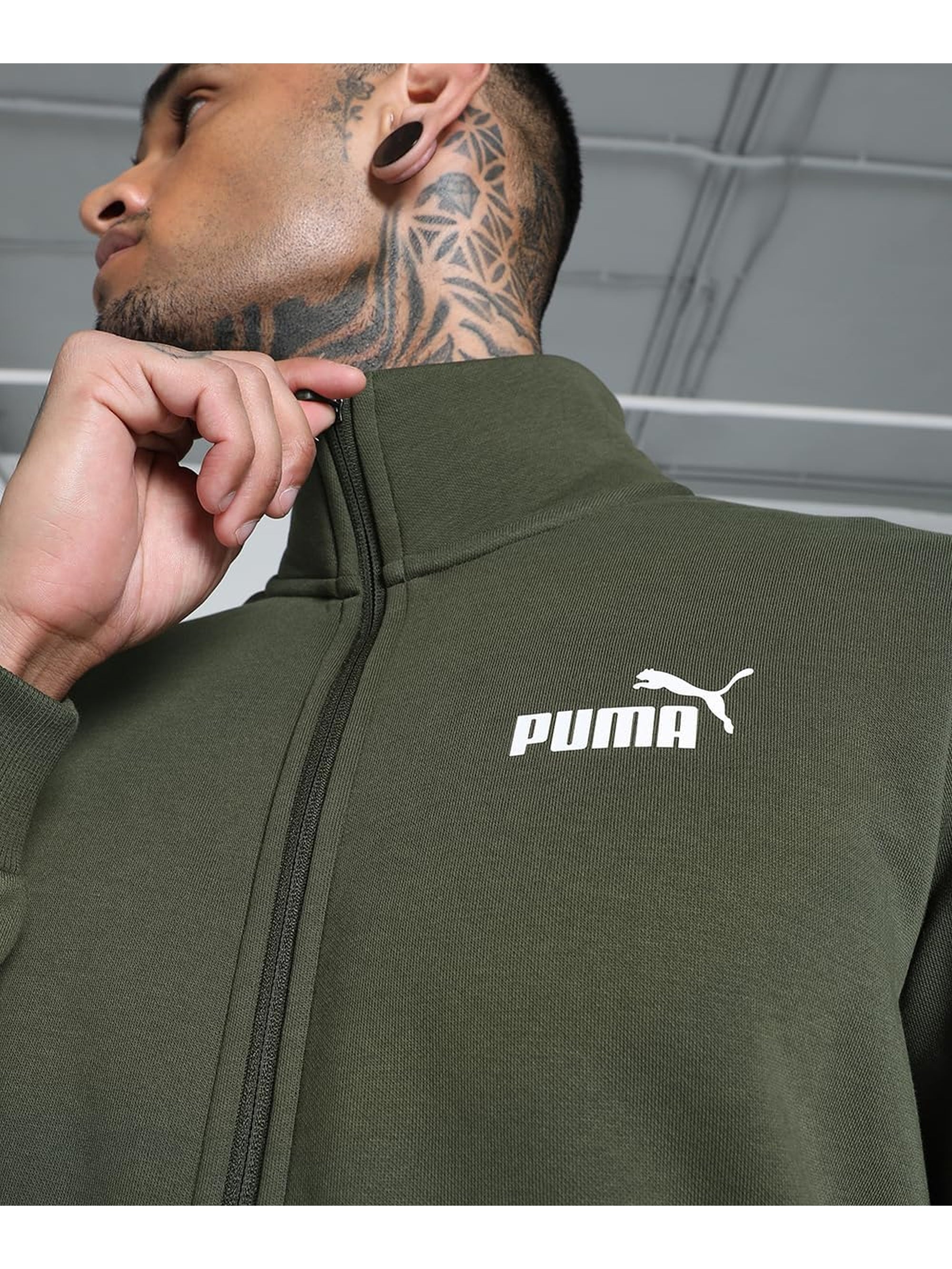 Tuta Sportiva PUMA Uomo CLEAN SWEAT SUIT FL Verde