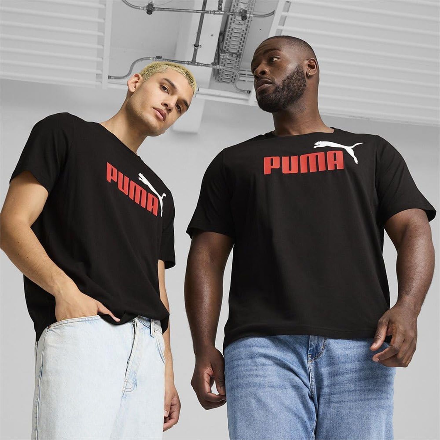 T-shirt PUMA Uomo ESS+ 2 COL LOGO TEE Nero