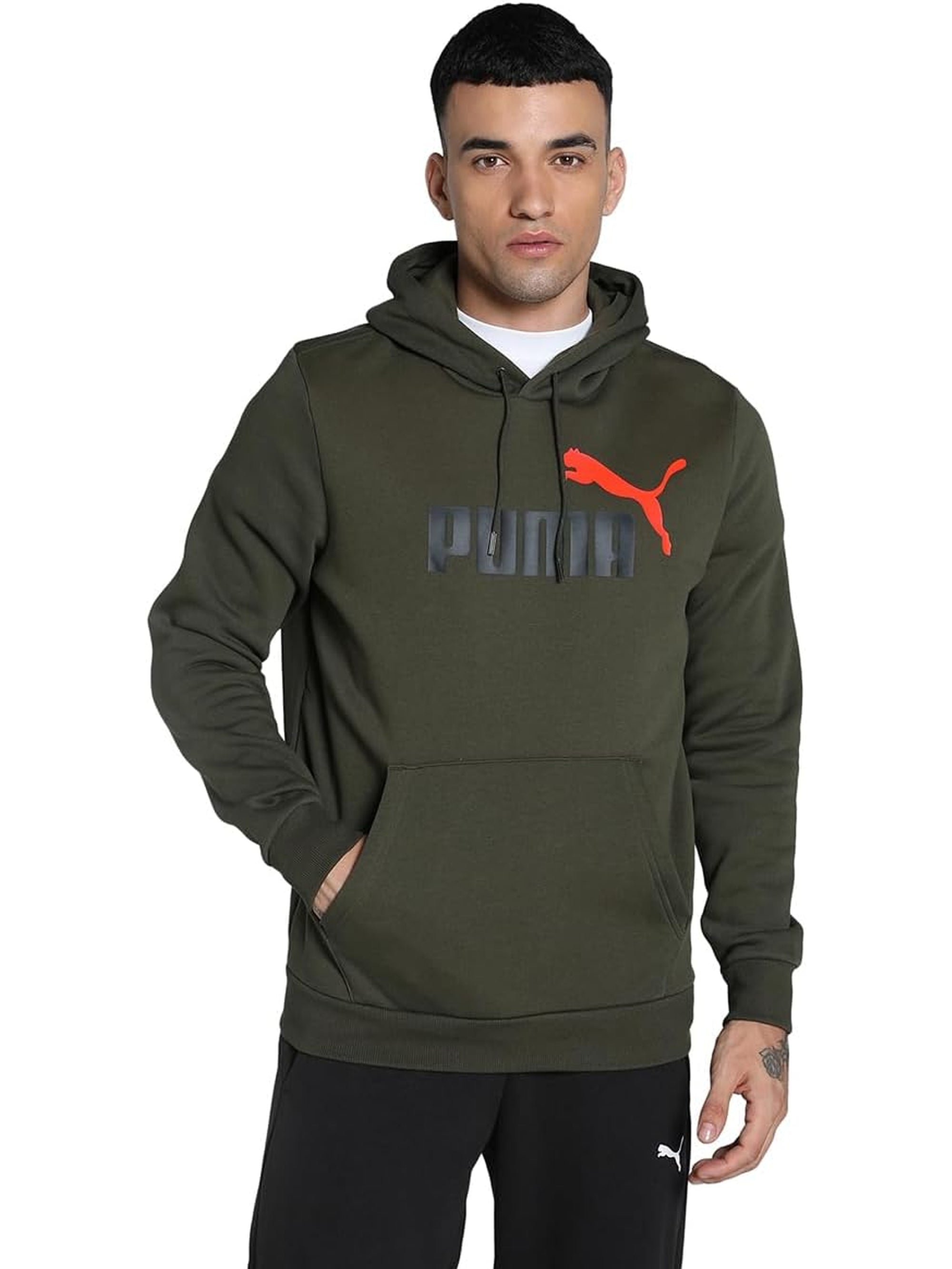 Felpa PUMA Uomo ESS+ 2 COL IG LOGO HOODIE Verde