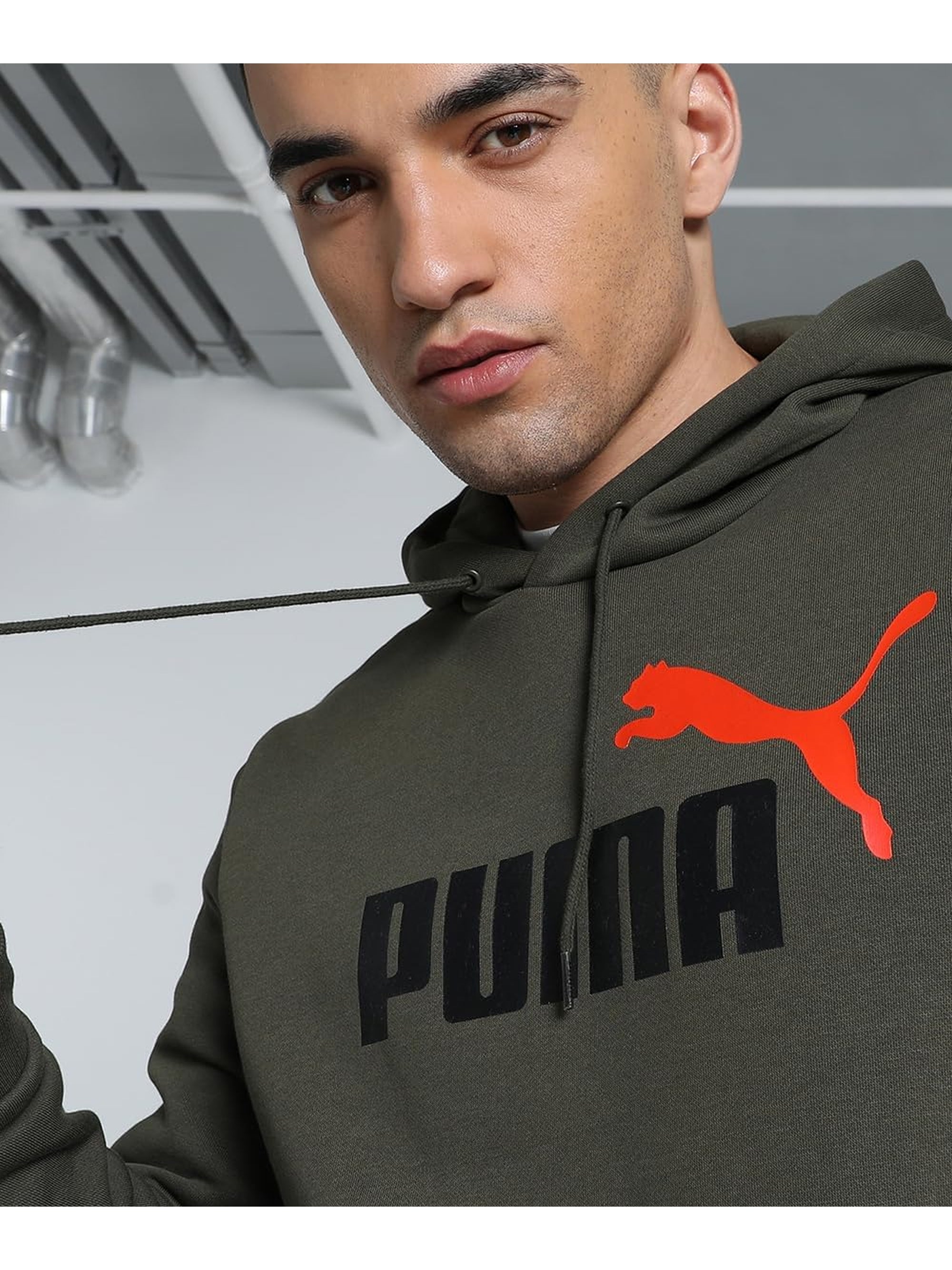 Felpa PUMA Uomo ESS+ 2 COL IG LOGO HOODIE Verde