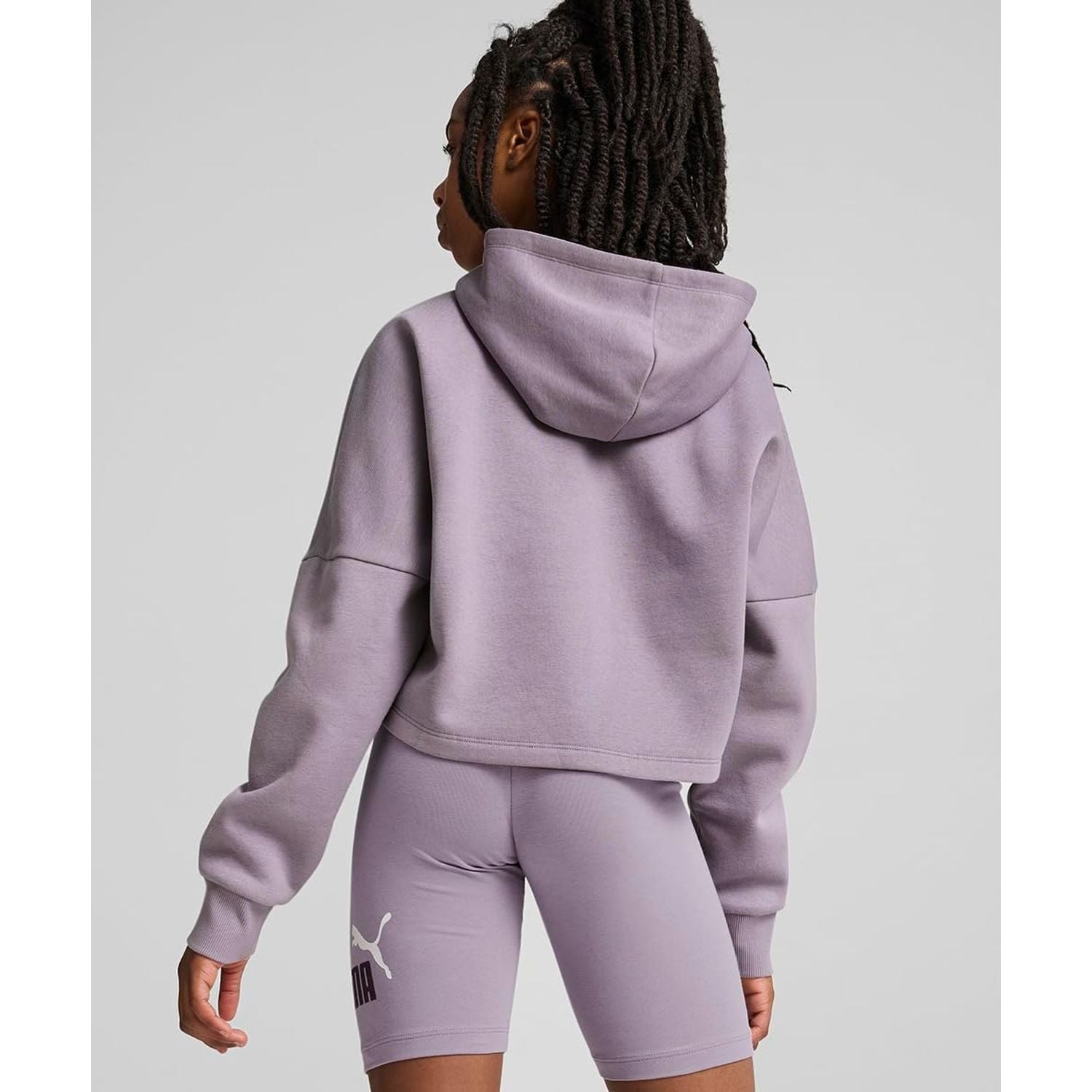 Felpa PUMA Bambina ESS LOGO CROPPED HOODIE G Viola