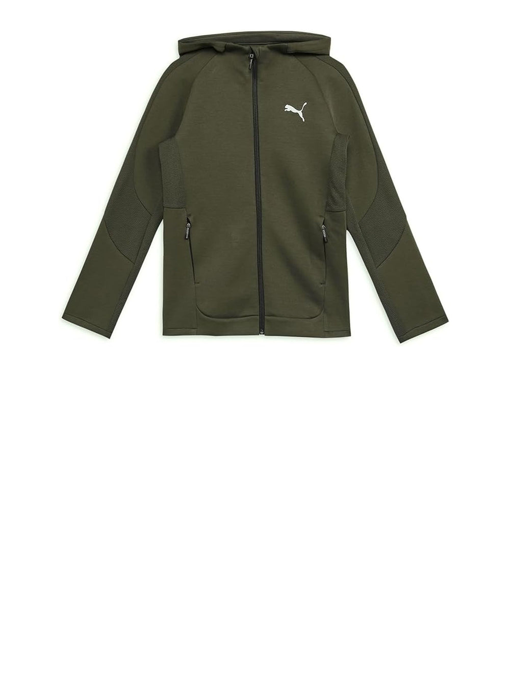 Felpa Puma Bambino Evostripe Fz Hoodie Dk Verde