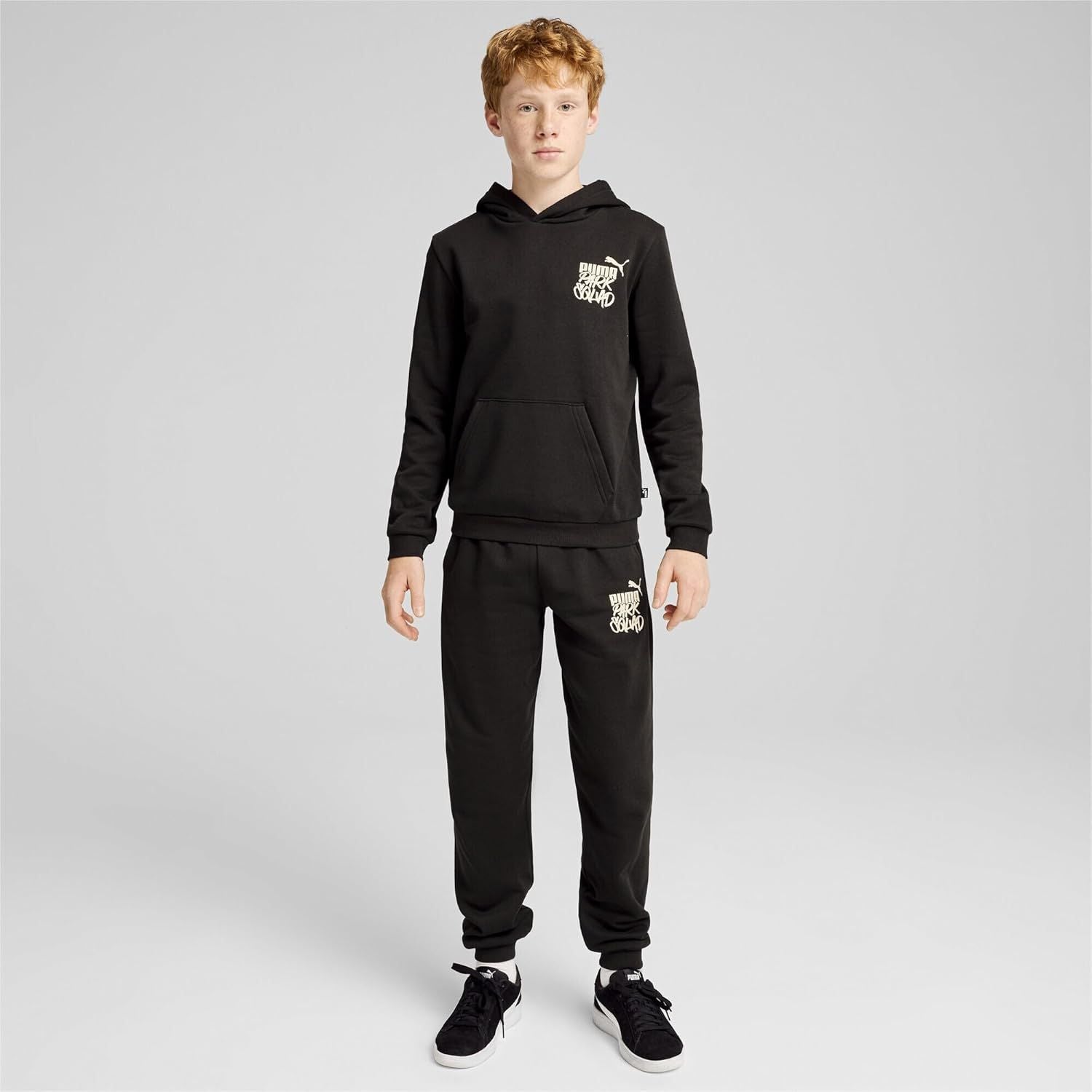 Felpa PUMA Bambino ESS+ MID 90S HOODIE FL B Nero