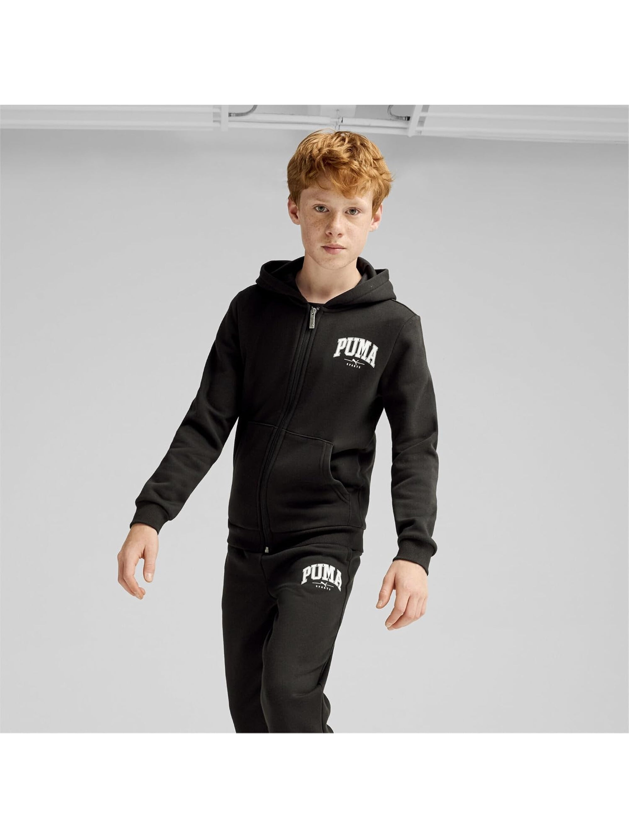 Felpa PUMA Bambino SQUAD FULL-ZIP SWEAT SUIT FL B Nero