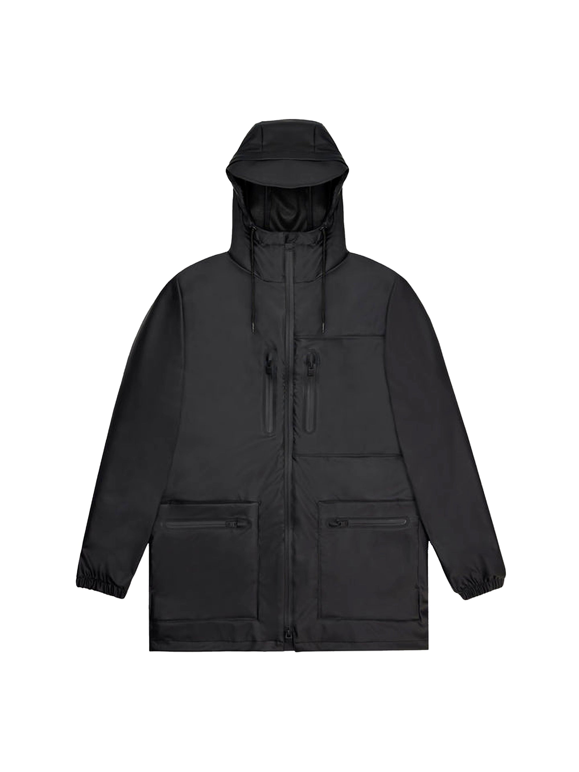 Impermeabile RAINS Unisex CARGO LONG Nero