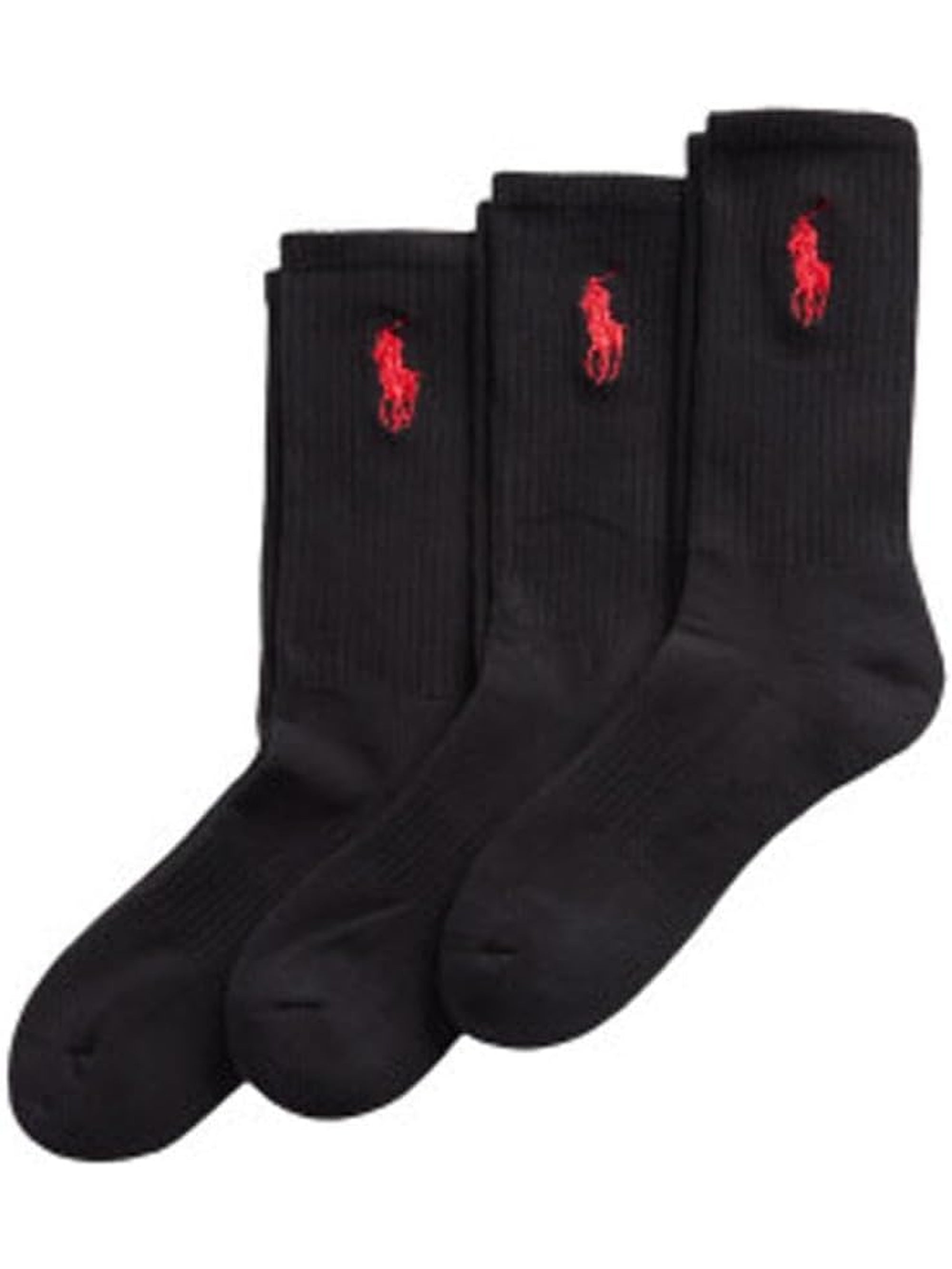 Calze RALPH LAUREN Uomo big pny 3pk crew sock 3pack Nero