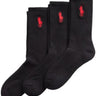 Calze RALPH LAUREN Uomo big pny 3pk crew sock 3pack Nero