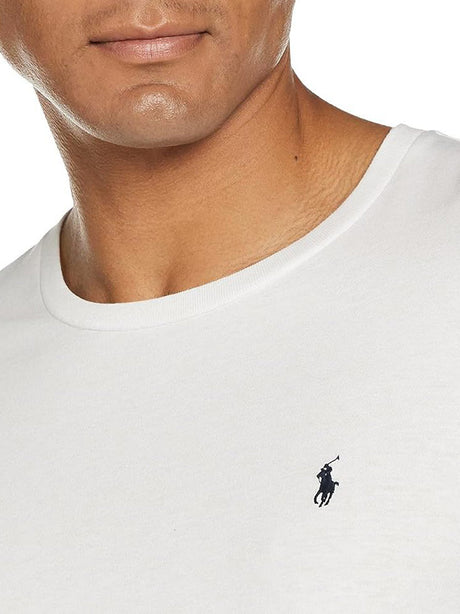 T-Shirt Ralph Lauren Uomo Ss Crew Sleep Top Bianco Ralph Lauren  Angolo dello Sport
