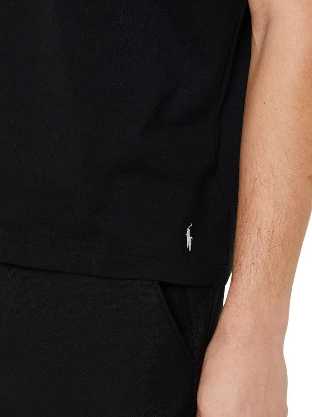 T-Shirt Ralph Lauren Uomo Ss Crew Sleep Top Nero Ralph Lauren  Angolo dello Sport