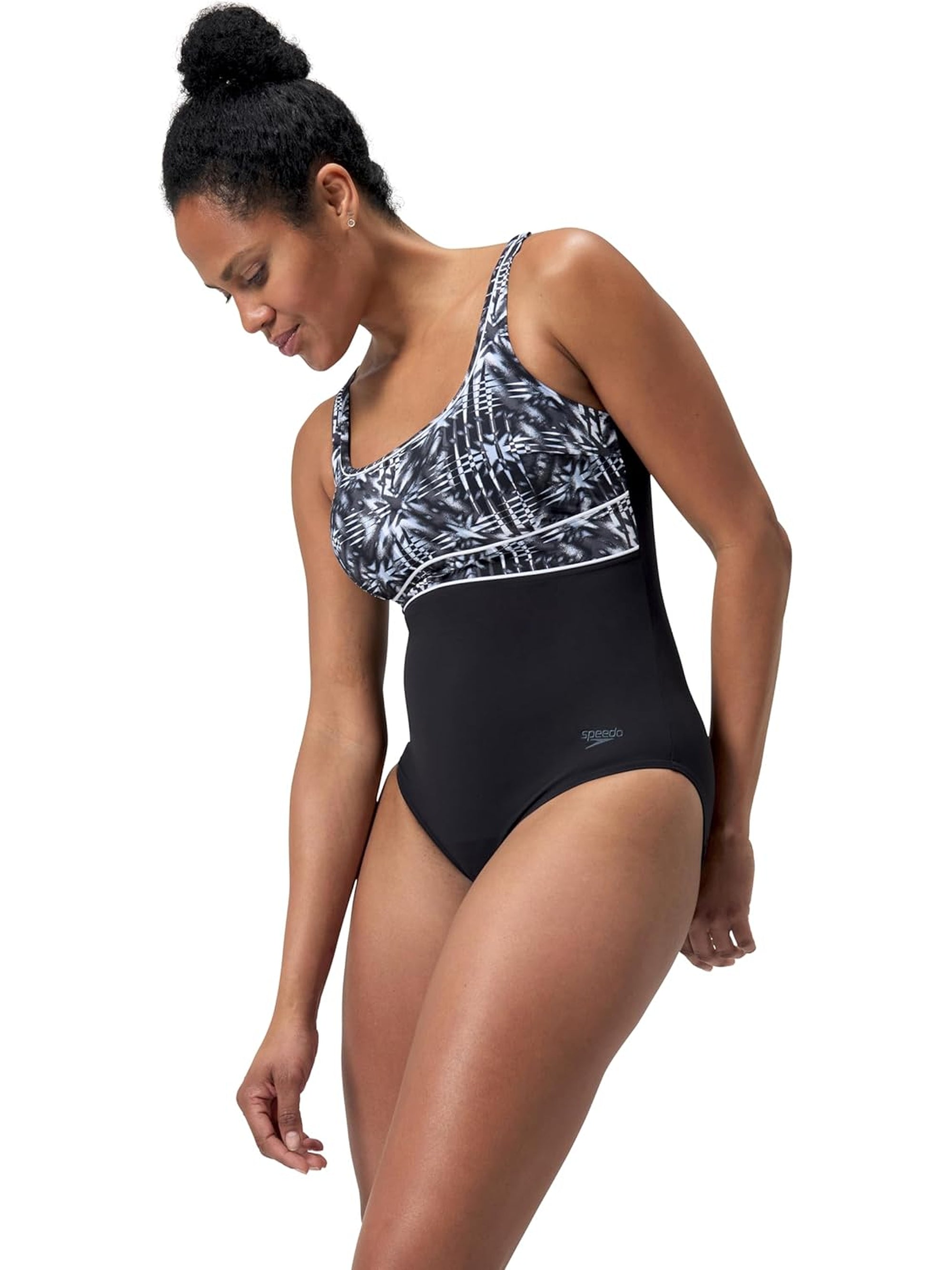 Costume SPEEDO Donna shaping contoureclipse printed swim Grigio