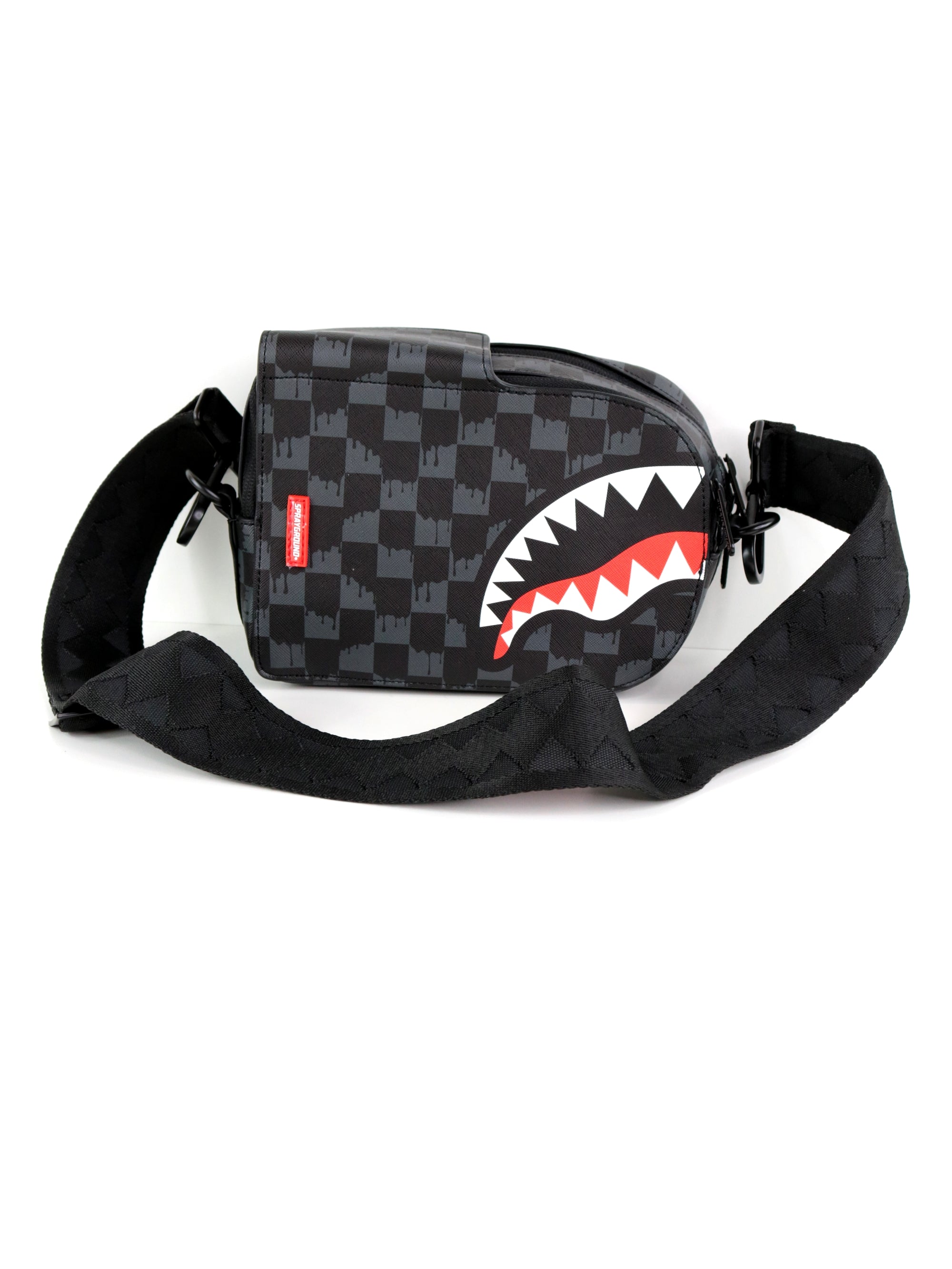 Zaino SPRAYGROUND Unisex drip check shark backpack sling Nero