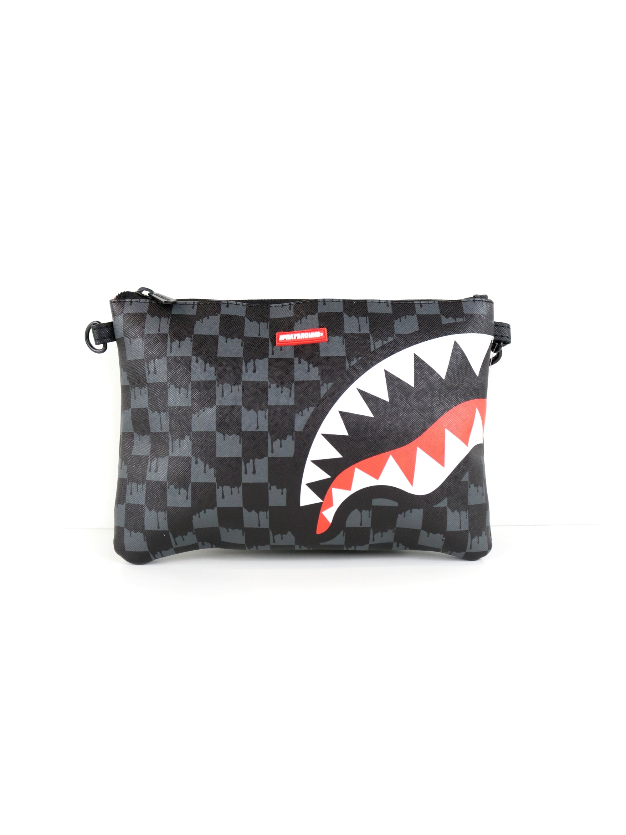 Pochette SPRAYGROUND Unisex drip check shark cross clutch stra Nero