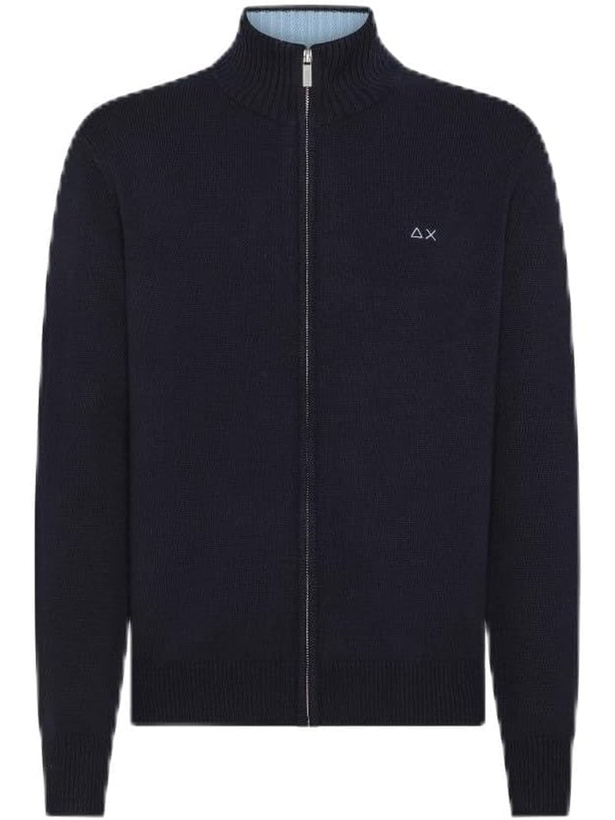 Pullover SUN 68 Uomo ZIP SOLID WARM Blu